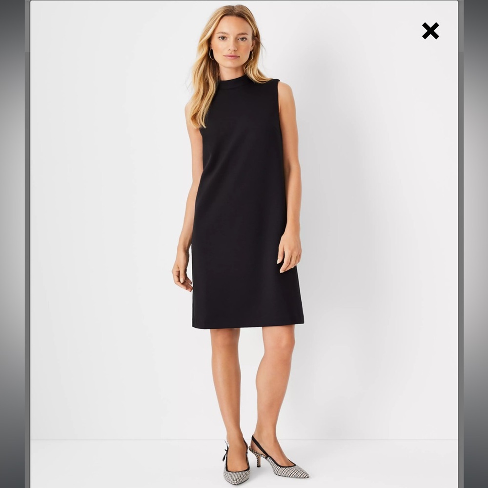 NWT Ann Taylor Petite Mock Neck Shift Dress in Double Knit